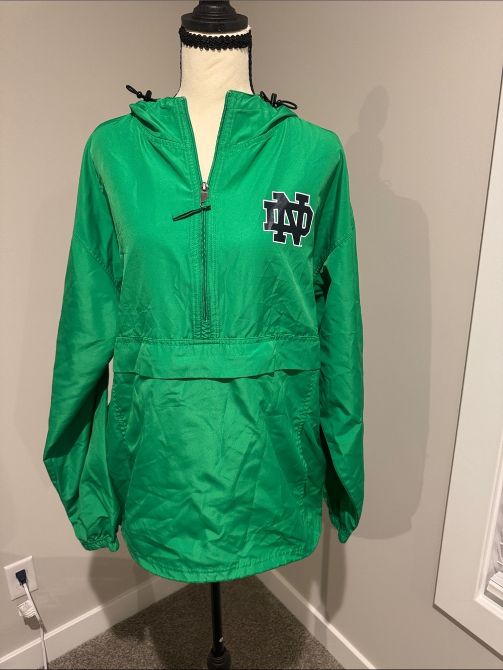 Champion Green Men’s Hooded Pullover Raincoat with Logo